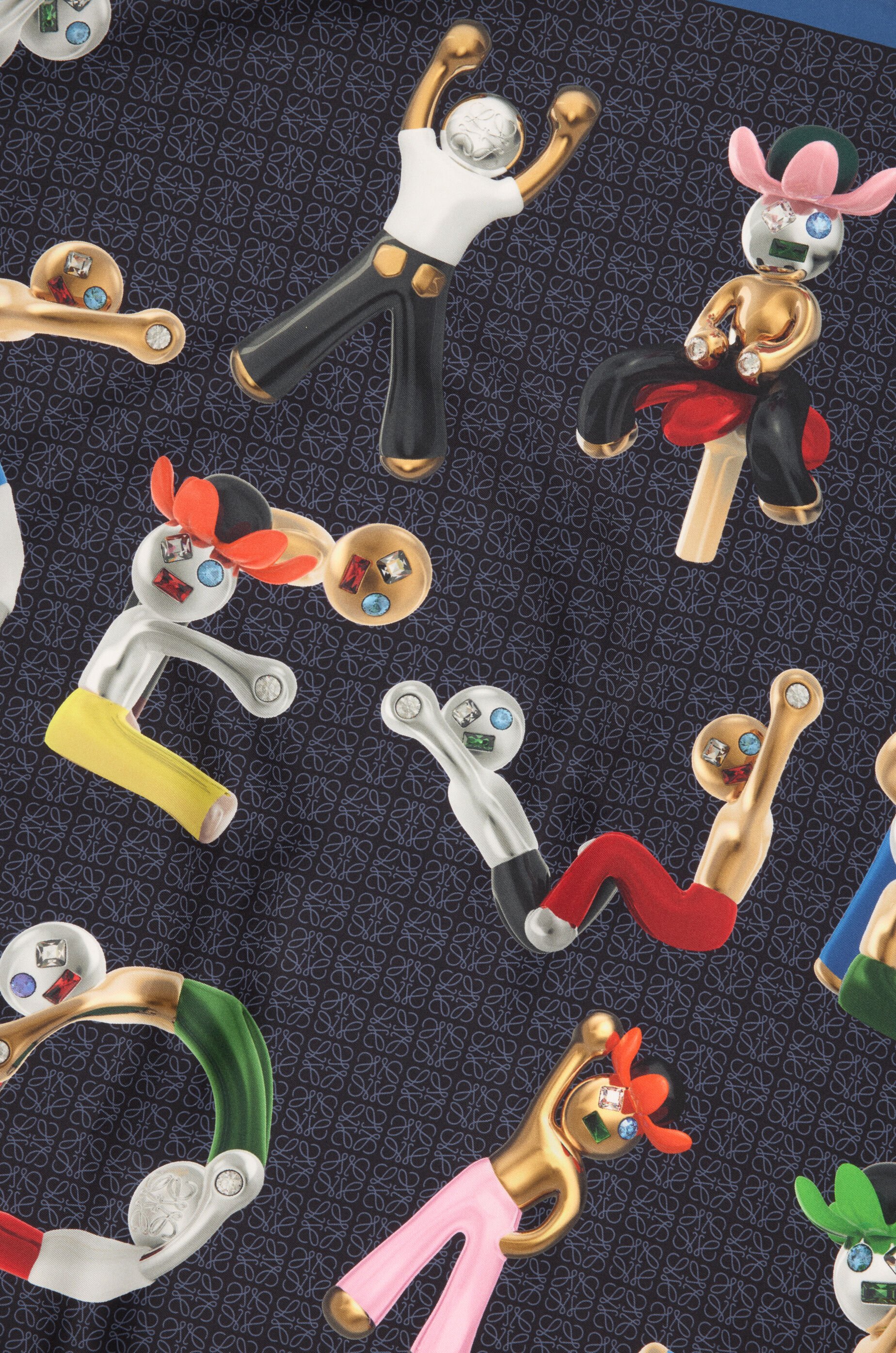 ロエベ LOEWE ライトブルー×マルチ スカーフ ロエベ LOEWE マフラー LOEWE × Suna Fujita ペンギンスカーフ F111257X46 ライトブルー マルチカラー ウール  LOEWE x Suna Fujita ペンギンスカーフ レディース Used A