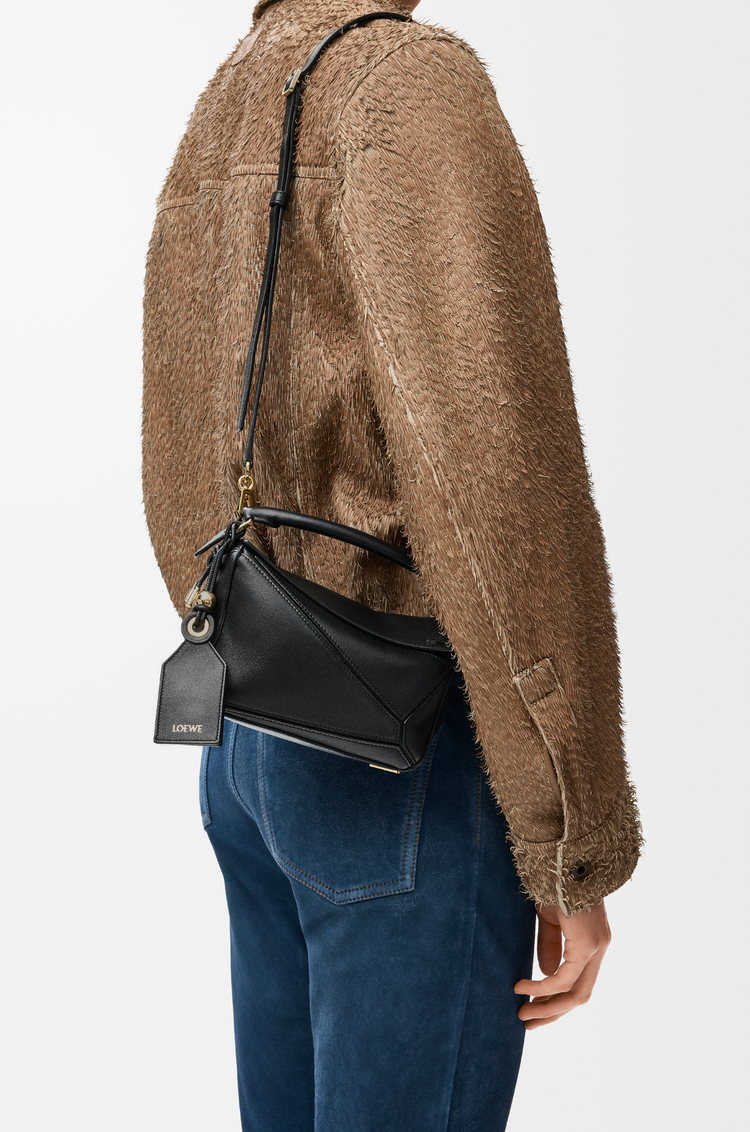 LOEWE Mini Featherlight Puzzle bag in nappa lambskin Black