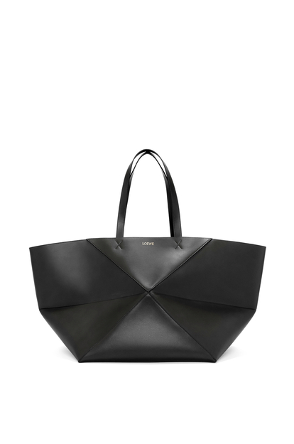 LOEWE XL Puzzle Fold Tote in shiny calfskin Black