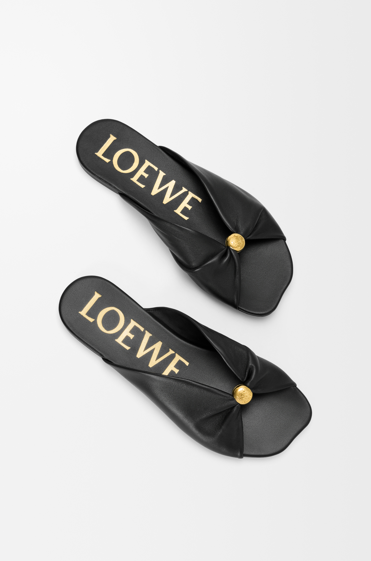 LOEWE Pebble Soft slide in nappa lambskin Black