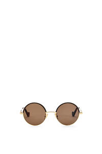LOEWE Small round sunglasses in metal Solid Dark Brown pdp_rd