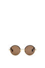 LOEWE Small round sunglasses in metal Solid Dark Brown