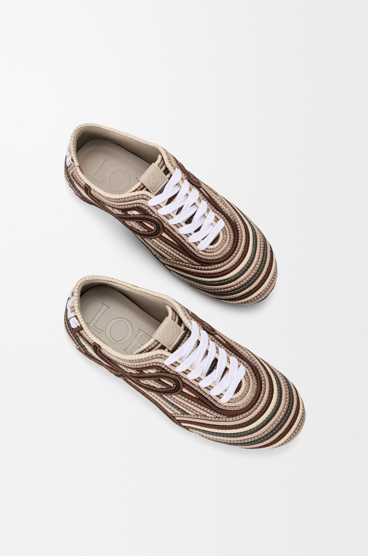 LOEWE 刺绣帆布 Yago 男士运动鞋 棕色多色调