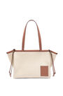 LOEWE Small Cushion Tote in canvas and calfskin Light Oat pdp_rd