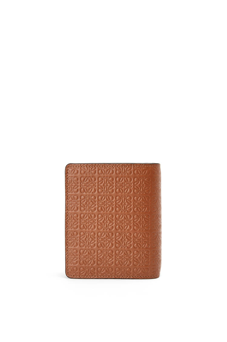 LOEWE Repeat compact zip wallet in embossed silk calfskin Tan