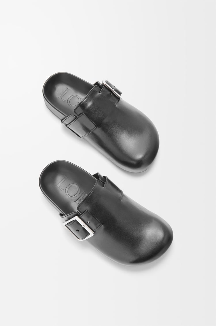 LOEWE Ease Buckle 植鞣小牛皮穆勒鞋 黑色