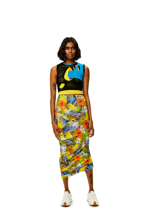 LOEWE Cut-out top in viscose Black/Blue/Yellow plp_rd
