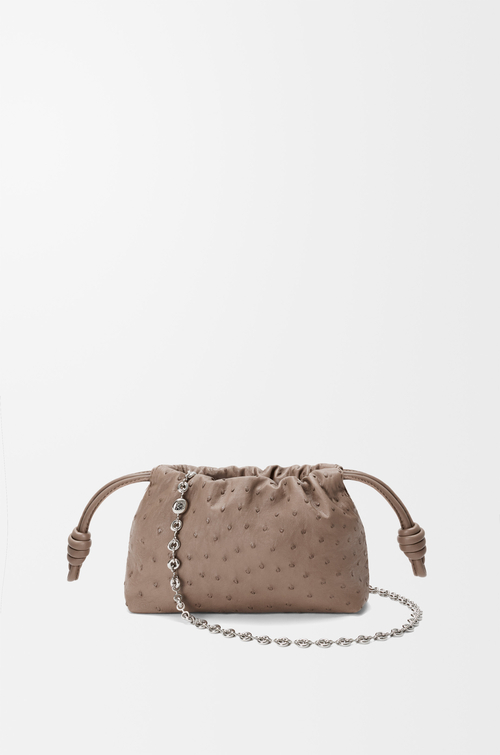 LOEWE フラメンコパース ミニ（オーストリッチ） ダークトープ