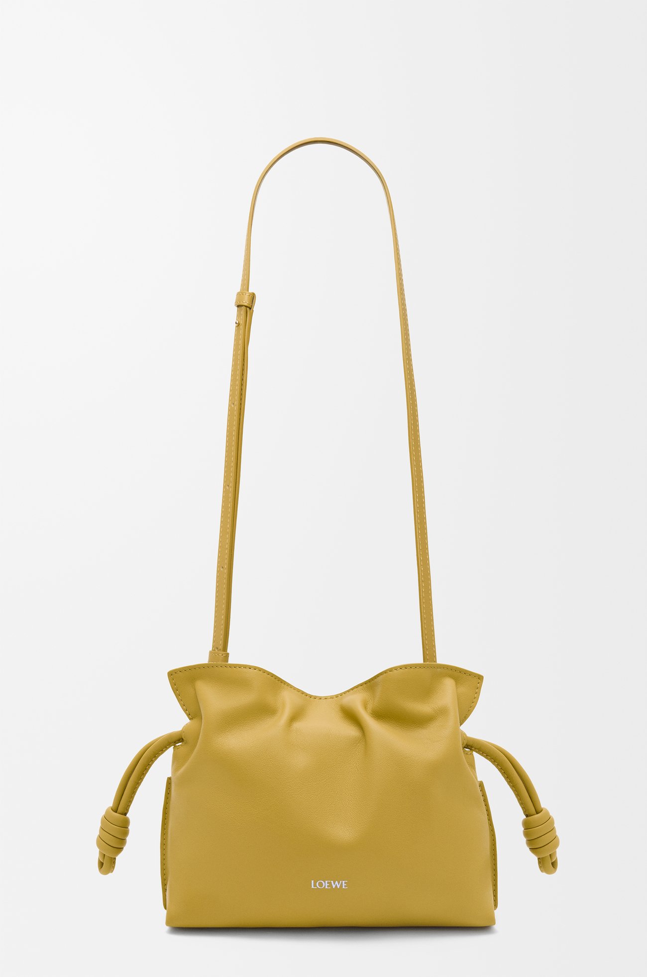 LOEWE 迷你纳帕牛皮革 Flamenco 手拿包 姜黄色