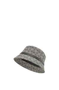 LOEWE Sombrero de pescador Anagram en jacquard y piel de ternera Marino/Negro