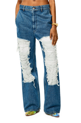 LOEWE Pantalón vaquero holgado y rasgado Azul Jeans
