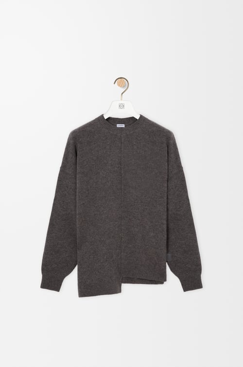 LOEWE アシンメトリー セーター（ウール） グレーメランジ