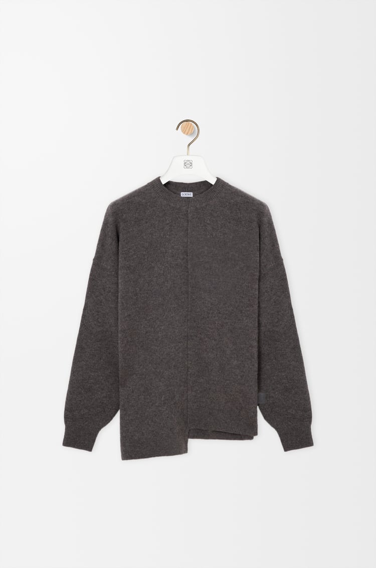 LOEWE Asymmetric sweater in wool Grey Melange