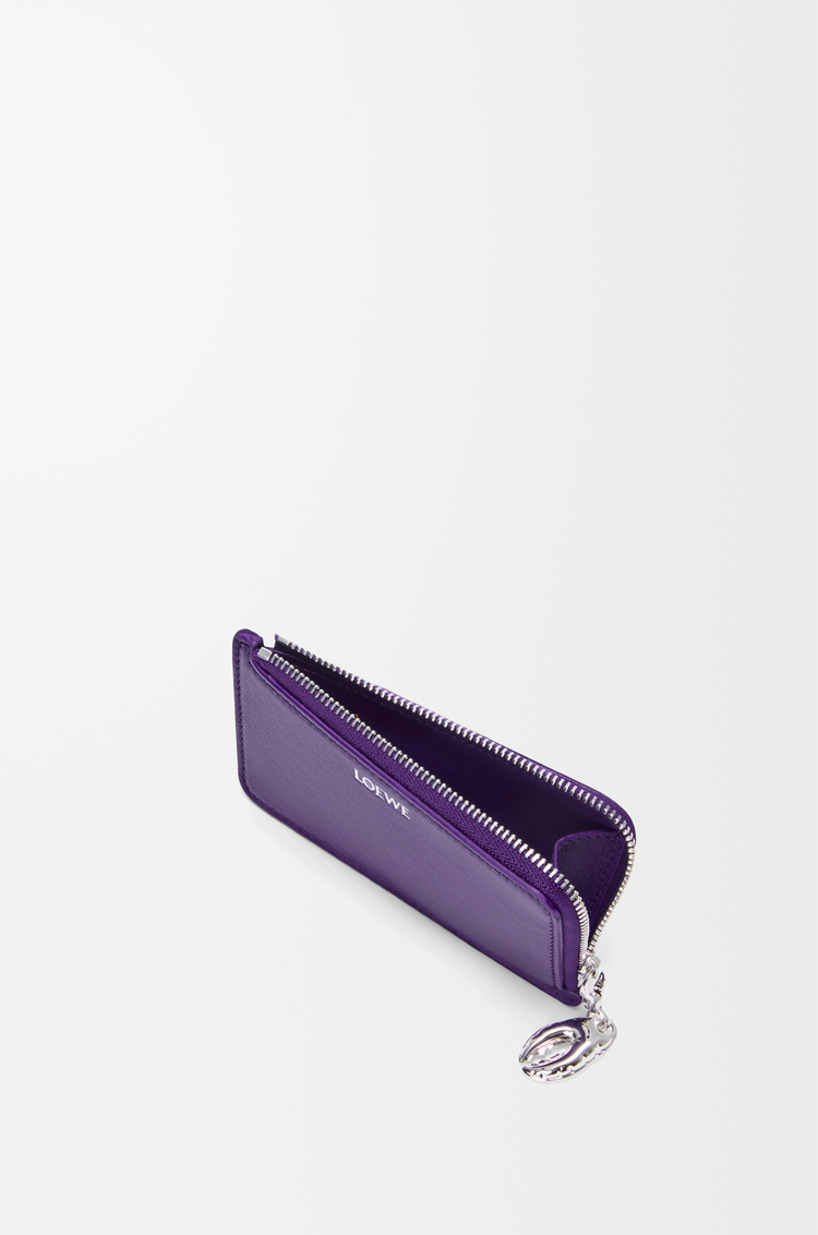 LOEWE Claw coin cardholder in glossy lambskin Deep Purple