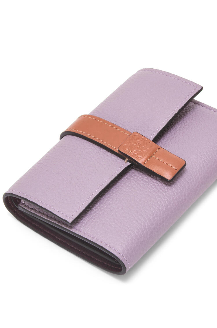 LOEWE Small vertical wallet in soft grained calfskin Dirty Mauve/Tan