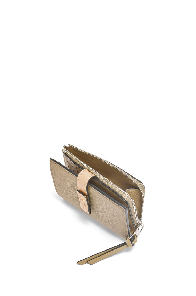 LOEWE Slim zip bifold wallet in soft grained calfskin Artichoke Green/Dusty Beige