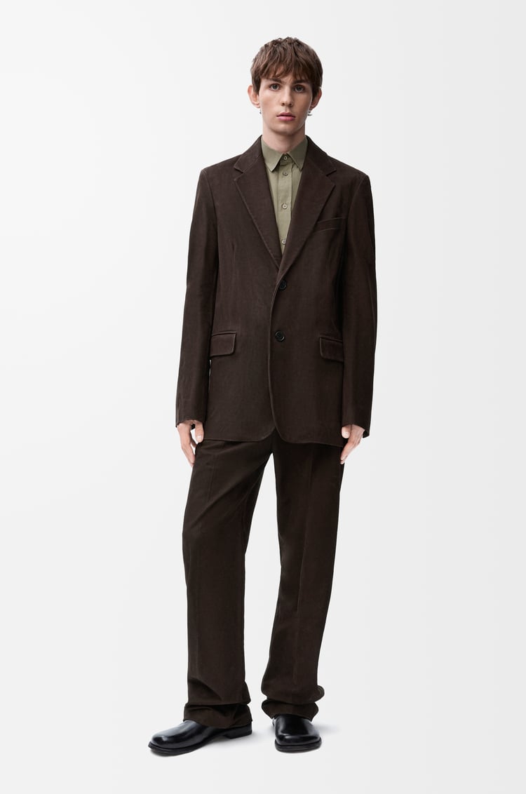 LOEWE Pantalón en nobuck Marrón Oscuro