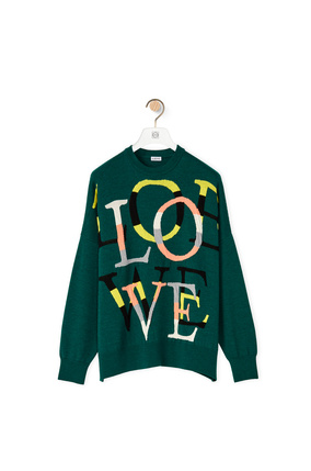 LOEWE LOEWE love sweater in wool Green/Multicolor plp_rd