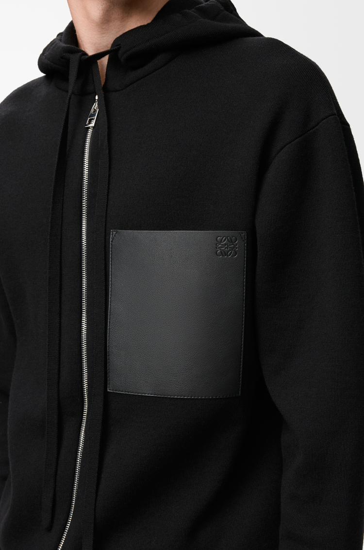 LOEWE Zip-up hoodie in wool Black
