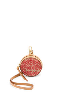 LOEWE Cookie Pouch in Anagram jacquard and calfskin Red/Warm Desert