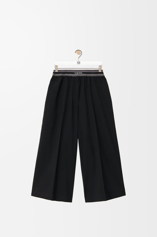 LOEWE Pantalón cropped en lana Negro