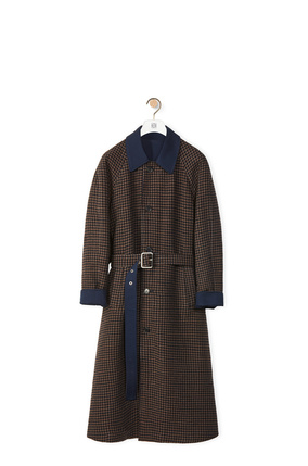 LOEWE Reversible trench coat in wool and cotton Black/Navy/Brown plp_rd