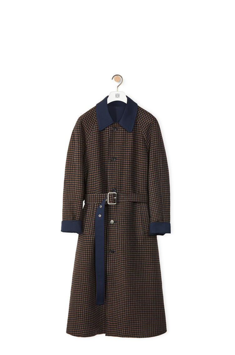 LOEWE Reversible trench coat in wool and cotton Black/Navy/Brown pdp_rd