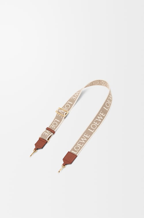 LOEWE Bandolera Anagram en jacquard y piel de ternera Natural/Bronceado plp_rd