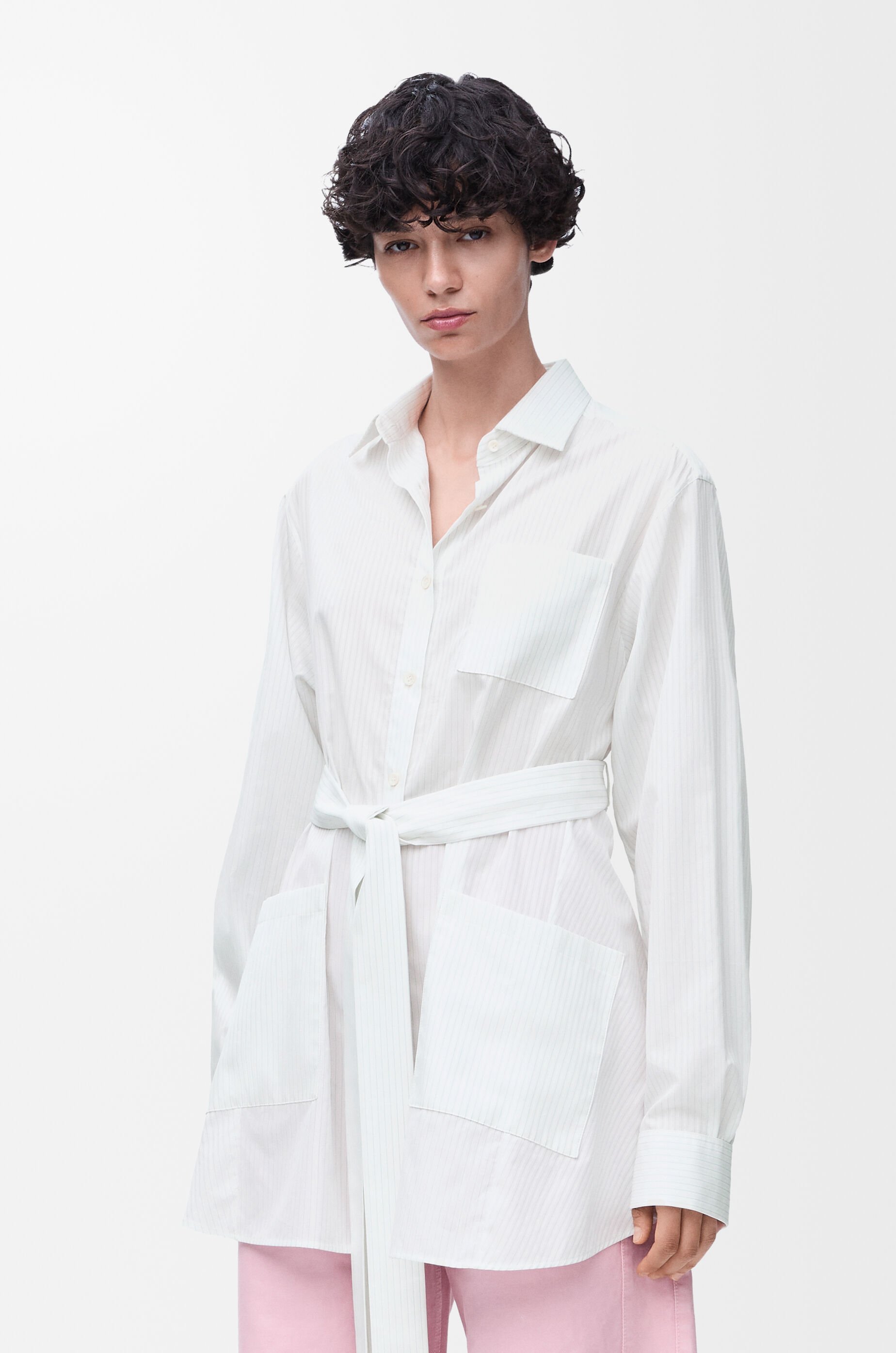 Belted blouse in cotton White - LOEWE