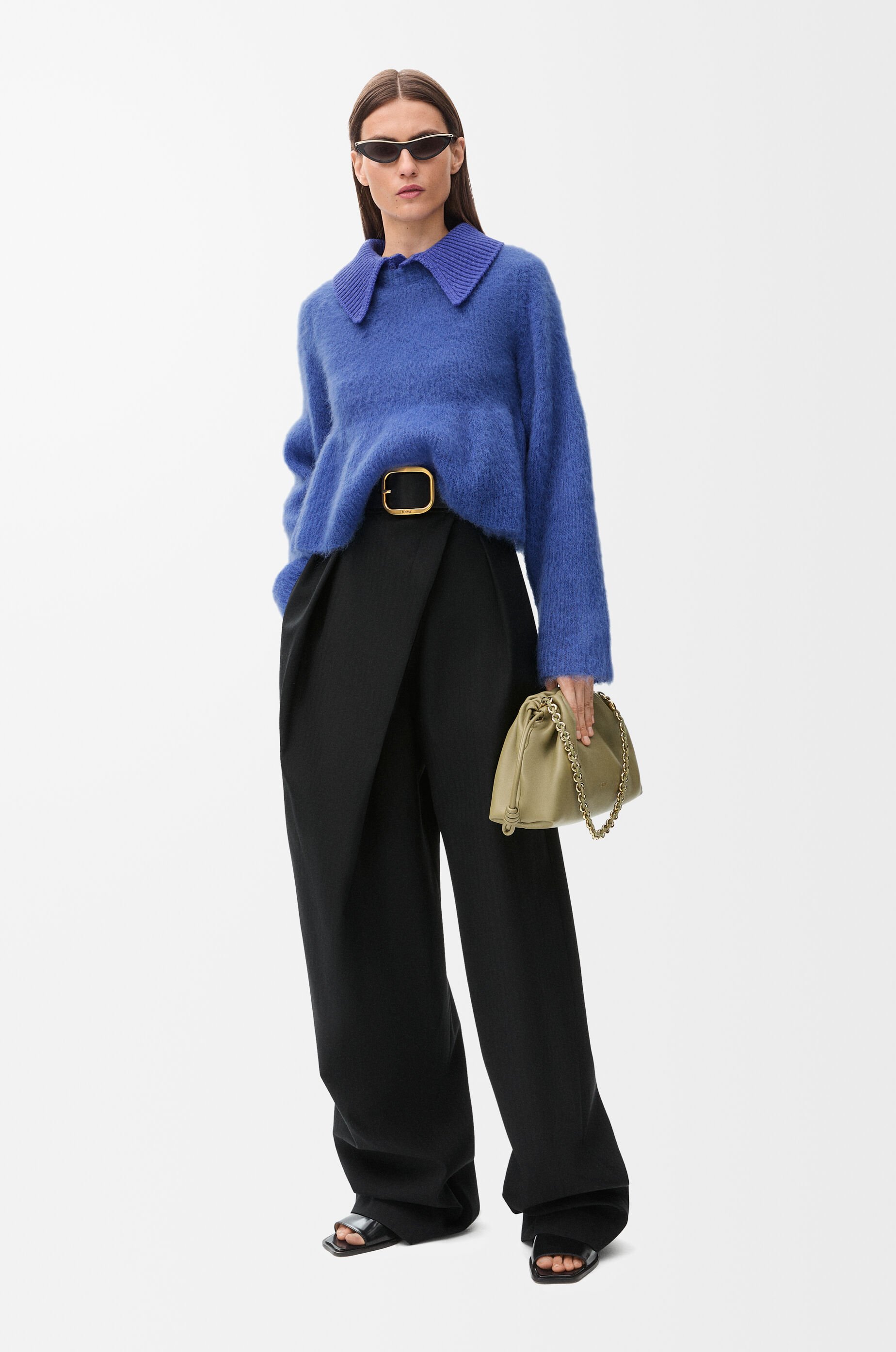 アウトレット】【ラスト1点】LOEWE ロエベ ウールパンツ/トラウザーズ レディース | レディース・ブランド一覧,□ L,LOEWE |  モダンブルー