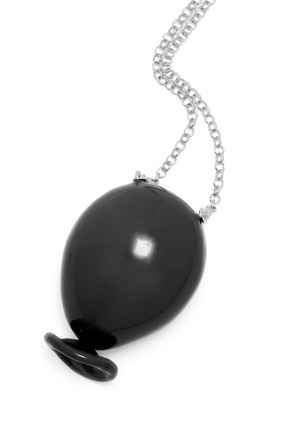 LOEWE Balloon pendant in sterling silver and enamel Black