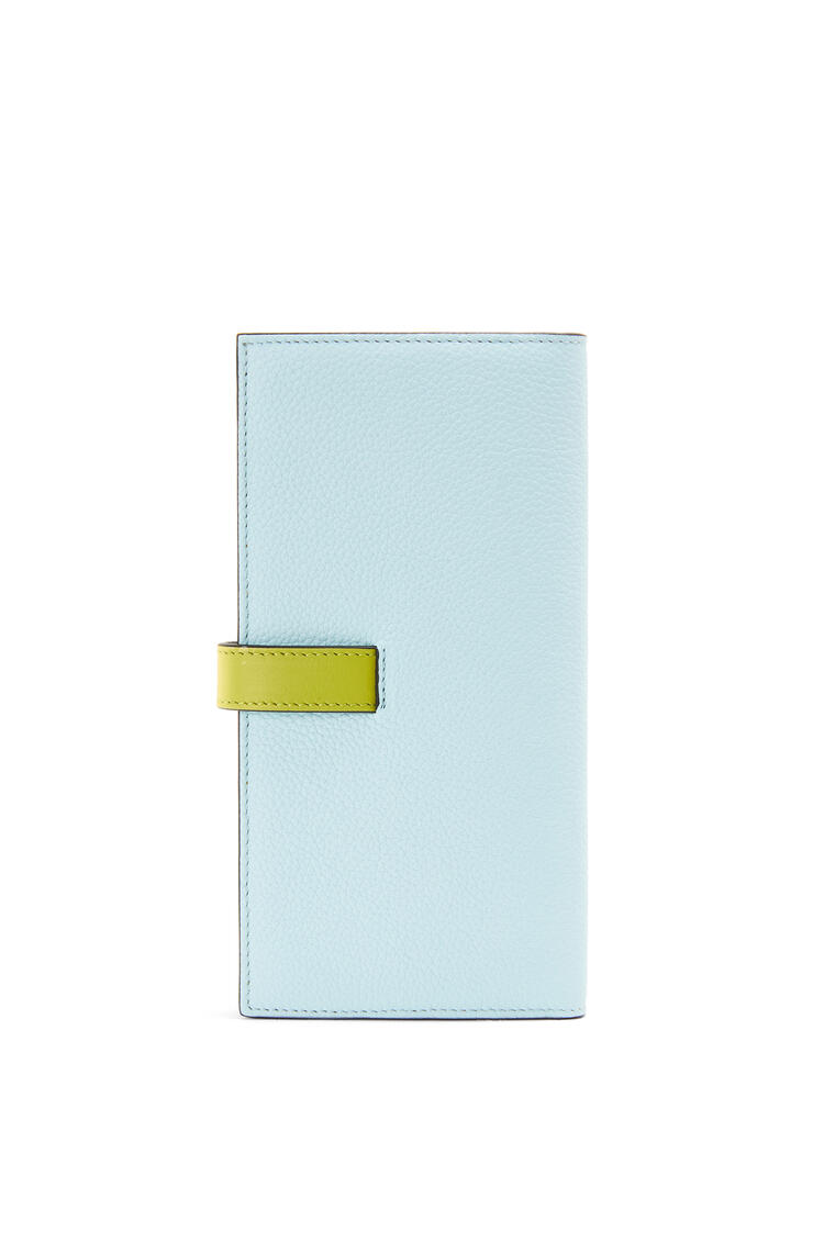 LOEWE Large vertical wallet in grained calfskin Crystal Blue/Lime Yellow
