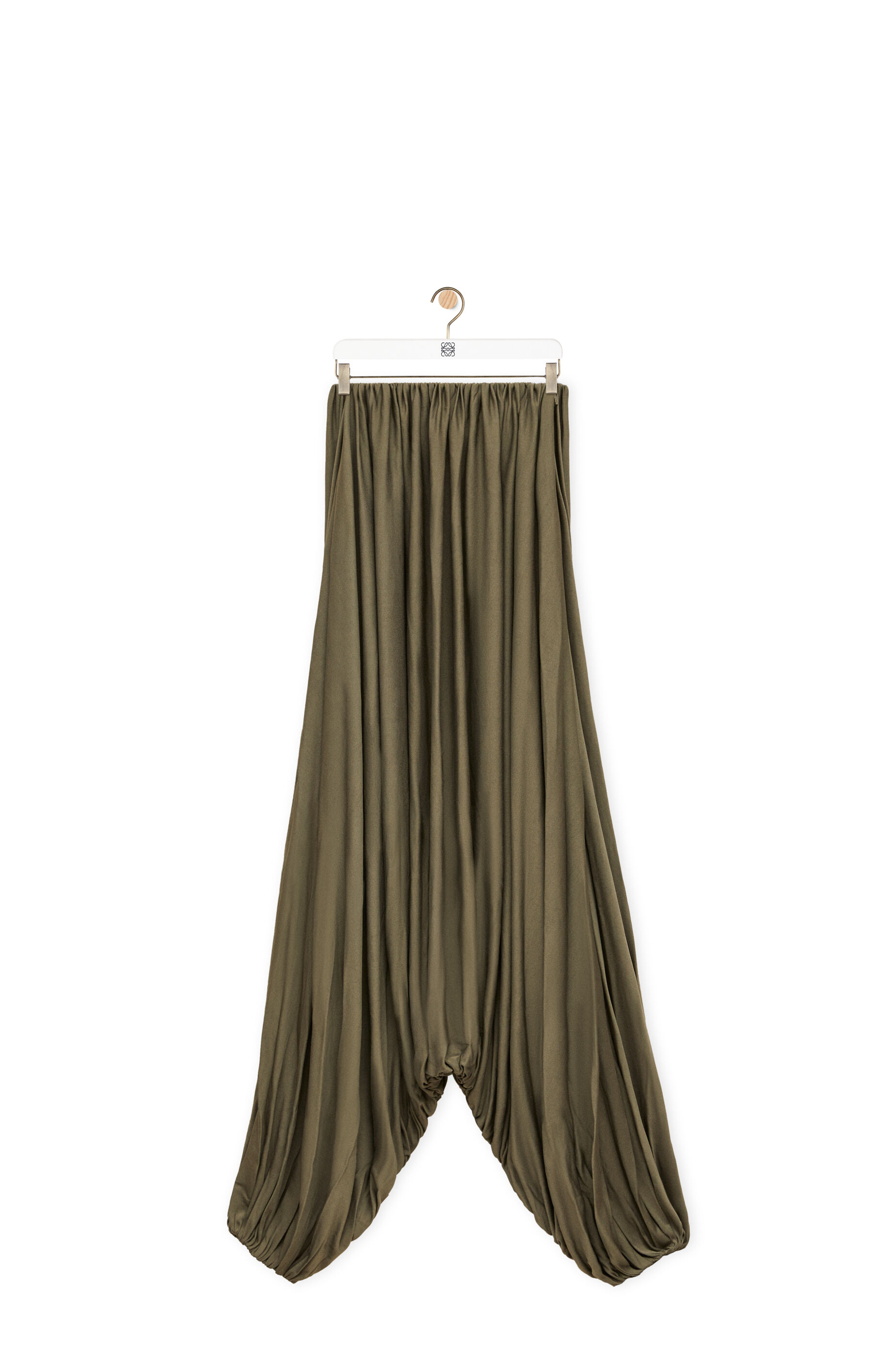 Pantalon drapeado en viscosa Verde LOEWE