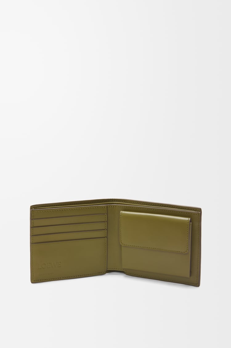 LOEWE Bifold coin wallet in soft grained calfskin Olive