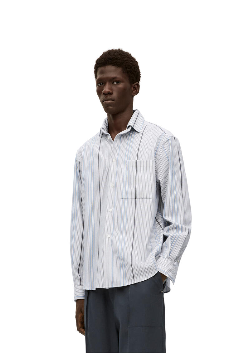 LOEWE LOEWE jacquard hooded shirt in wool and cotton White/Light Blue