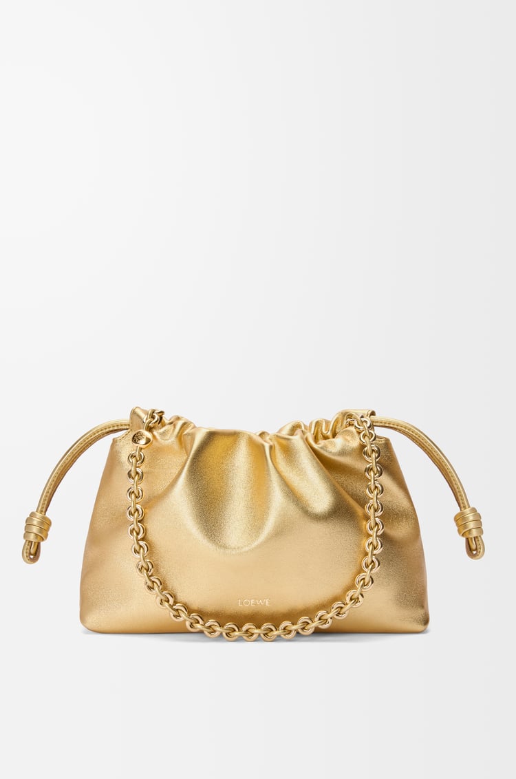 LOEWE Medium Flamenco purse in laminated lambskin Gold