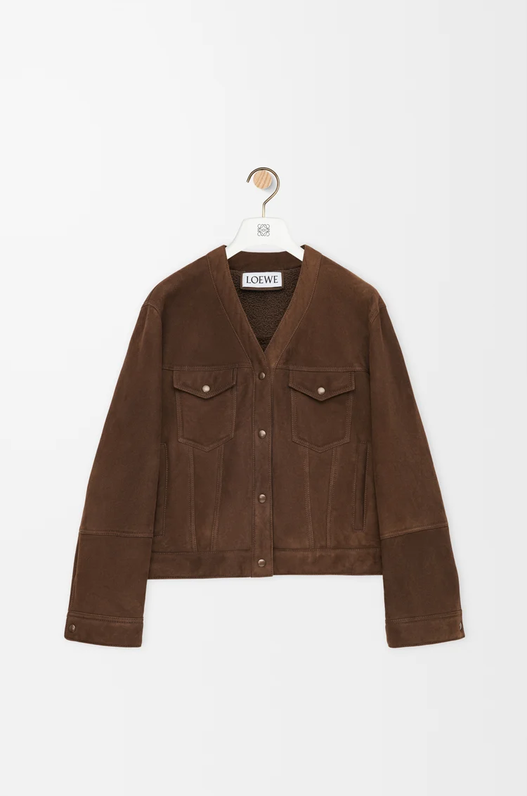 LOEWE 剪羊毛开衫 深绿色