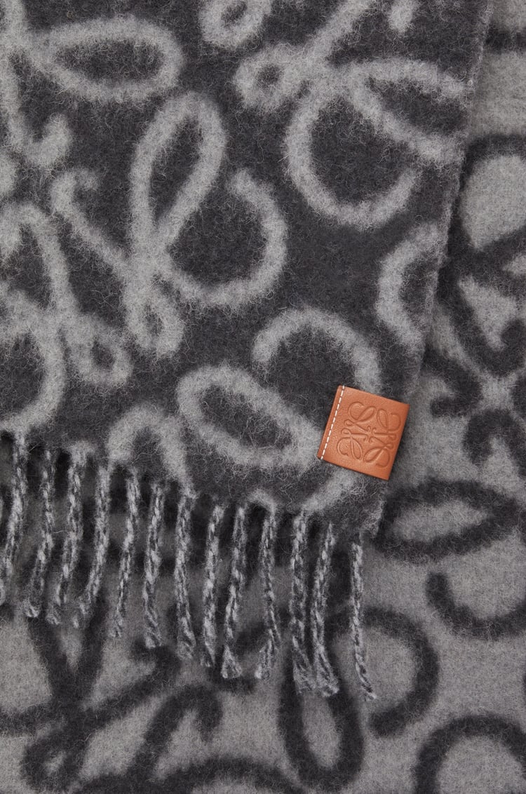 LOEWE Anagram scarf in alpaca and wool Black/Grey