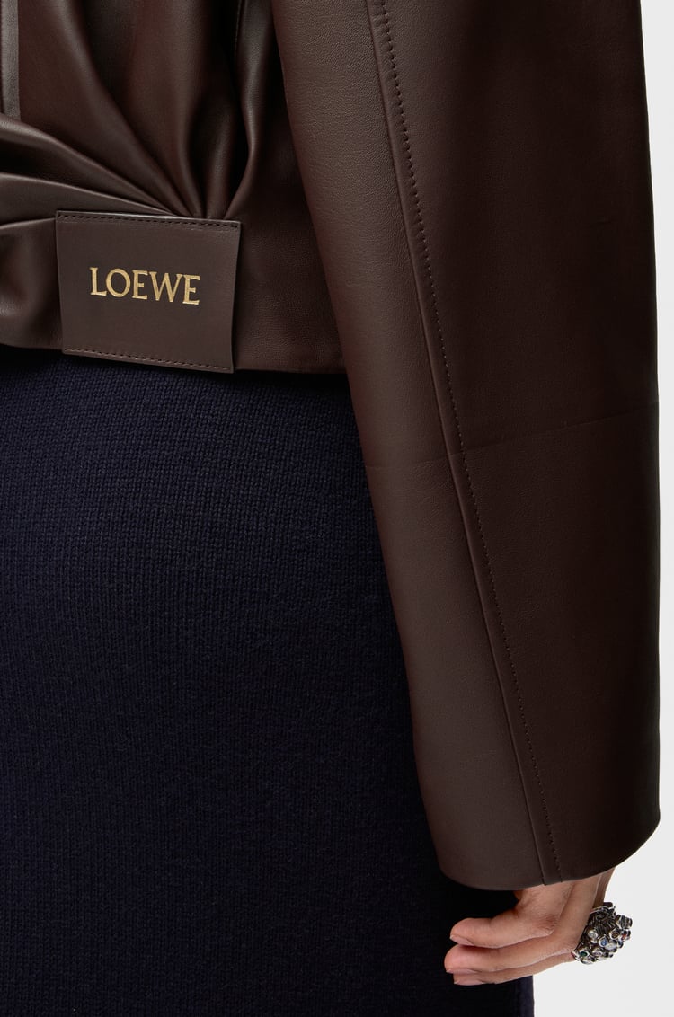 LOEWE Draped jacket in nappa lambskin Chocolate Brown