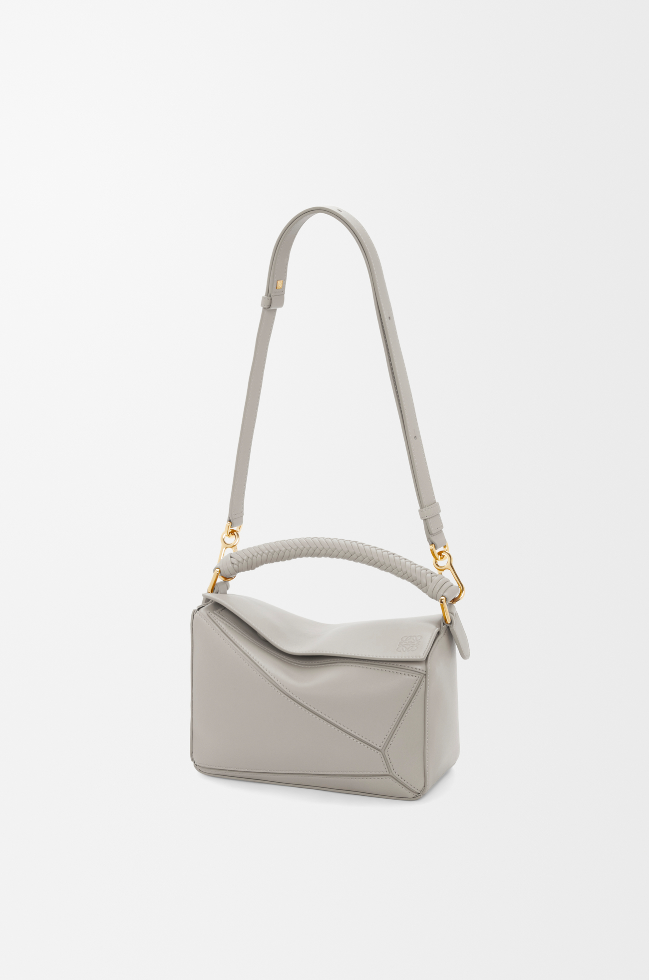 LOEWE Bolso Puzzle pequeño en piel de ternera Gris Valva