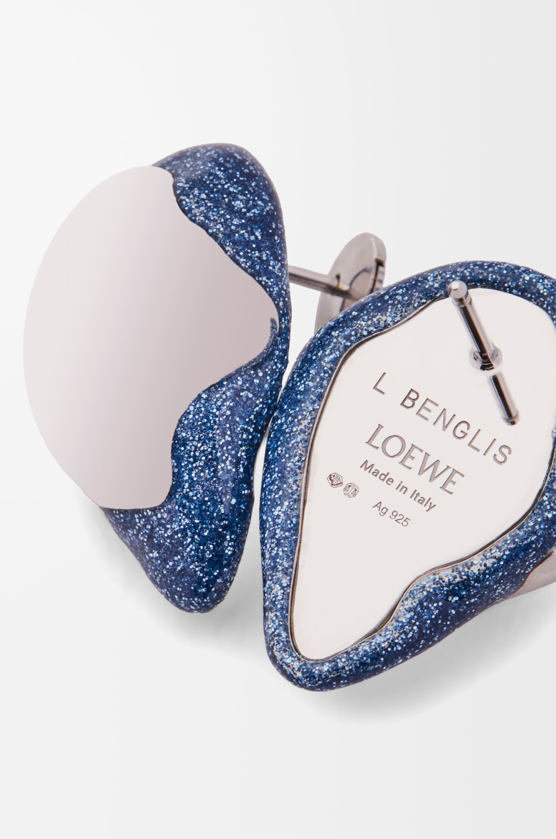 LOEWE 直営店スターリングシルバーのフォームドリップイヤリング フォームドリップ ピアス（スターリングシルバー＆エナメル