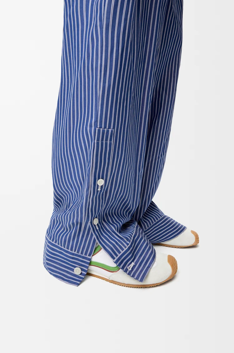 LOEWE Trousers in cotton Navy/White