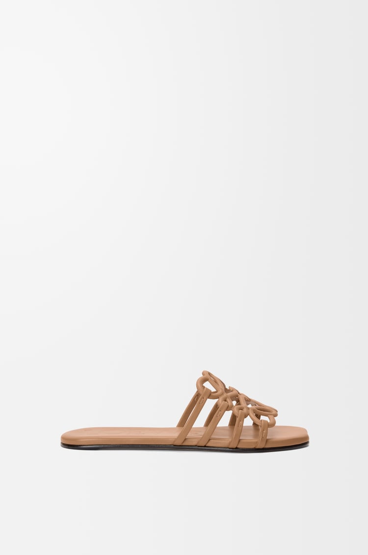 LOEWE Petal Anagram slide in soft calfskin Camel