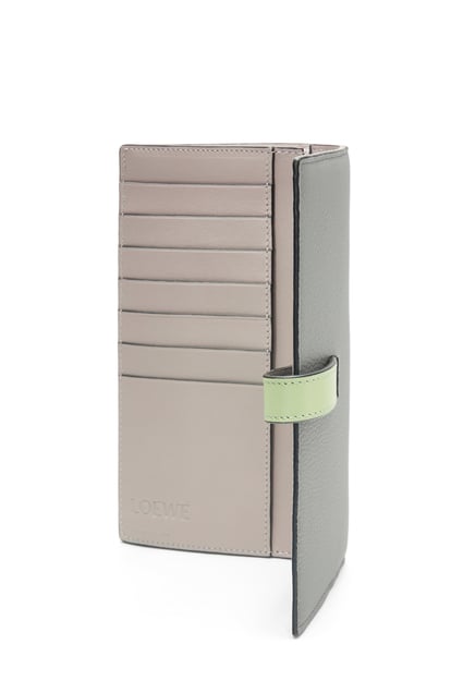 LOEWE Large vertical wallet in grained calfskin Pearl Grey/Light Pale Green plp_rd