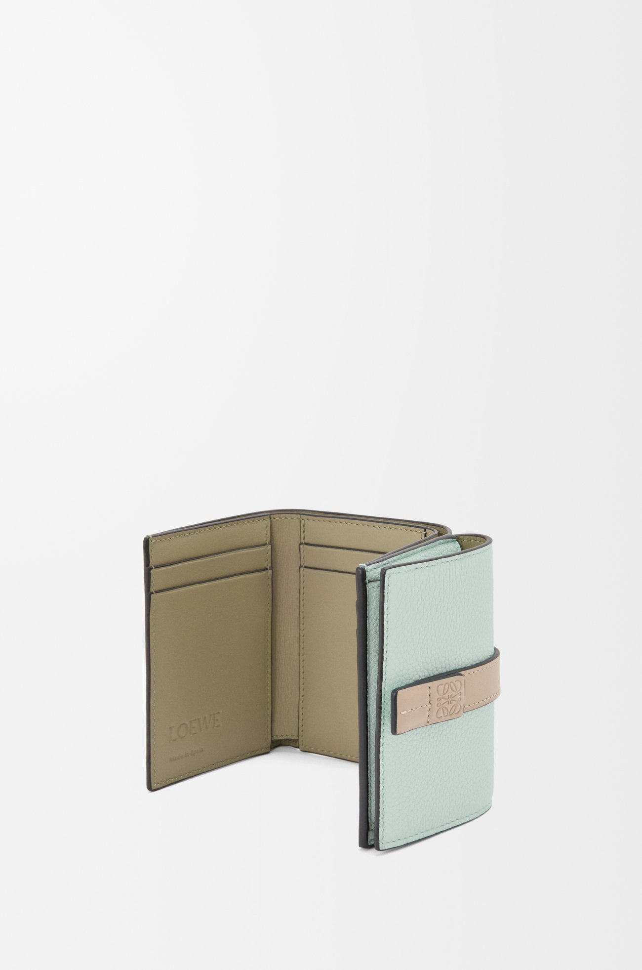 LOEWE Trifold wallet in soft grained calfskin Frozen/Clay