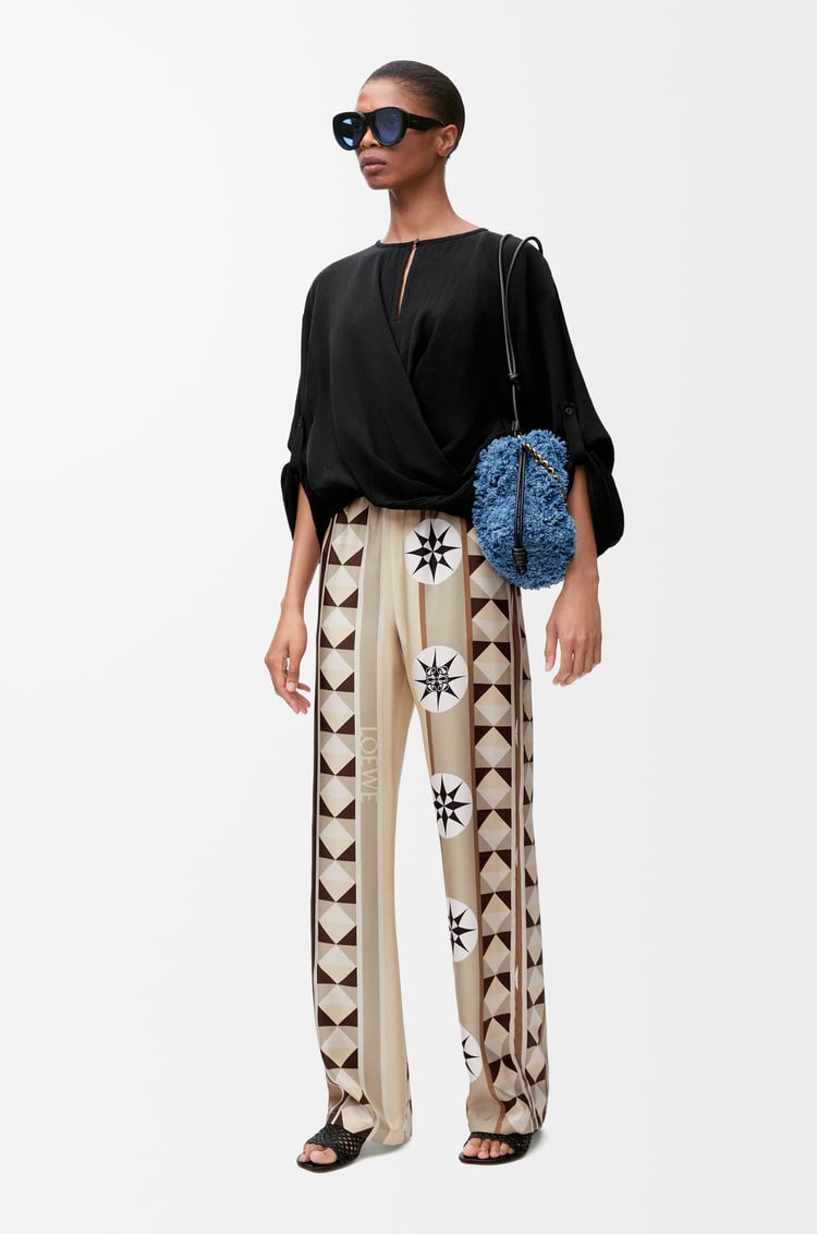 LOEWE Blusa en algodón y seda Negro