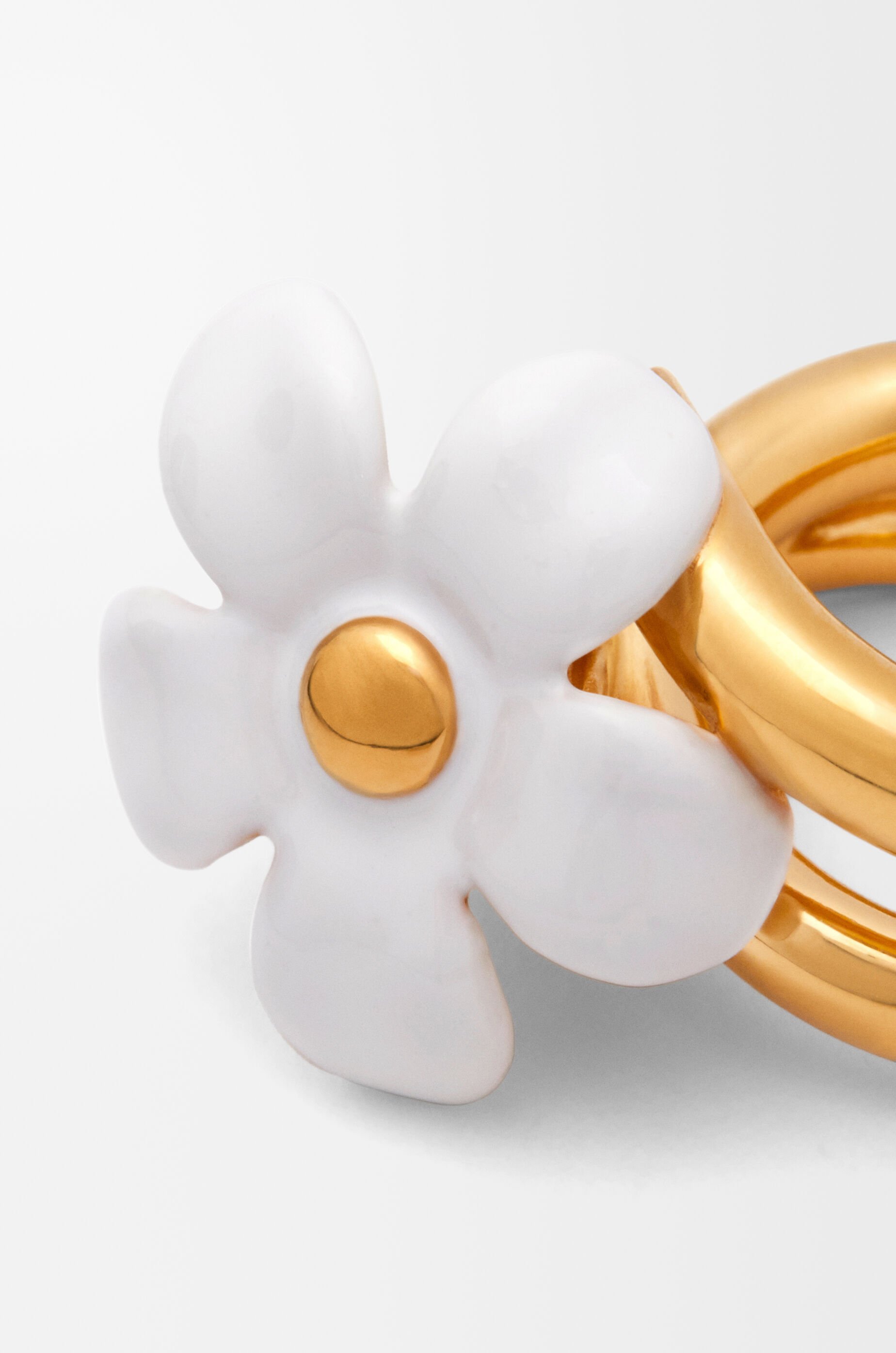 Flor ring in sterling silver and enamel Gold - LOEWE