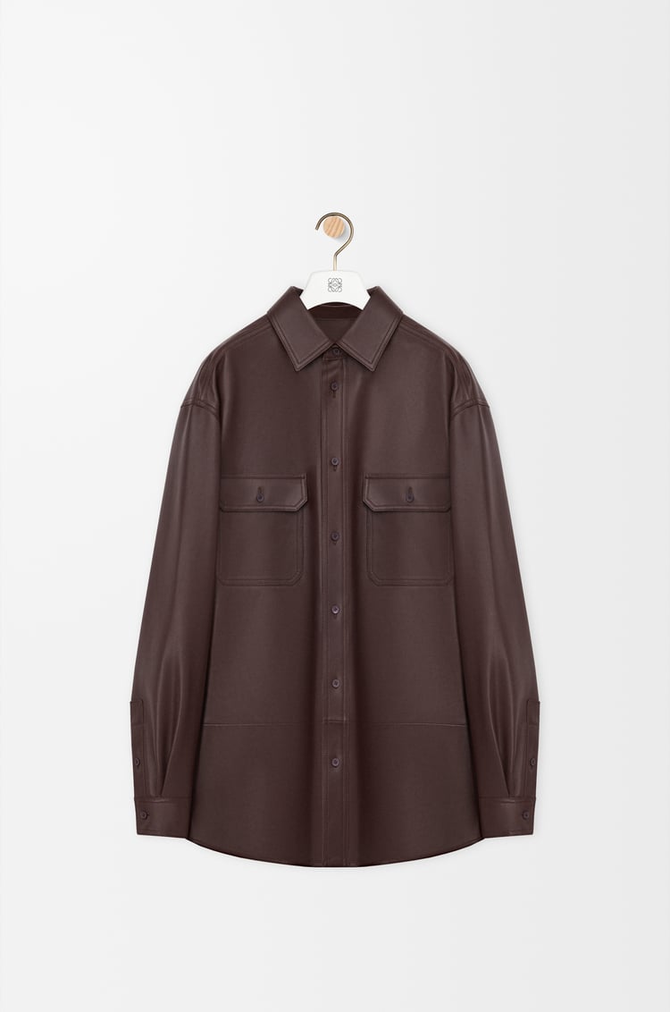 LOEWE Surchemise en cuir d'agneau nappa Marron Chocolat