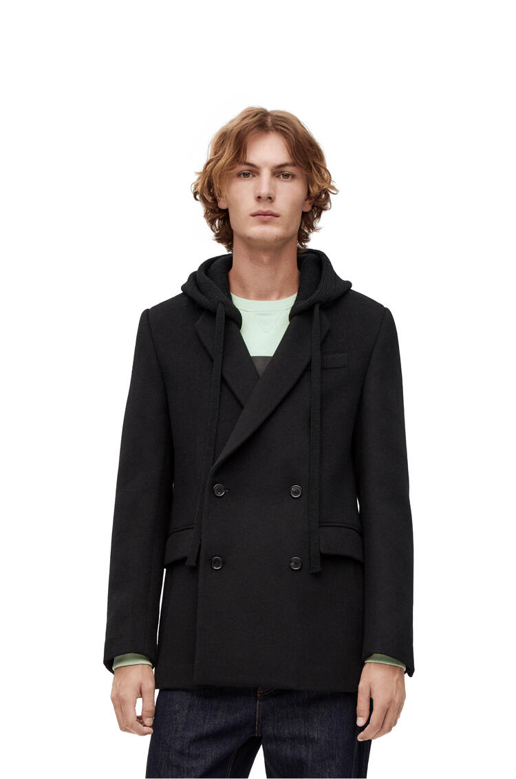 LOEWE Knitted back jacket in wool, cashmere and silk Black