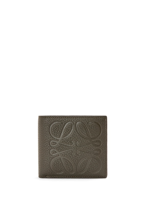 LOEWE Brand bifold wallet in grained calfskin Dark Khaki Green plp_rd